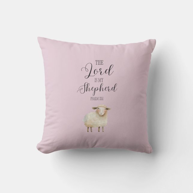 Whimsical Lord is My Shepherd Psalm 23:1 Cushion (Front)