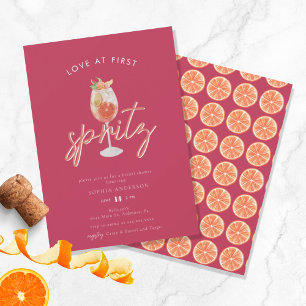 Whimsical Love at First Spritz Bridal Shower Invitation