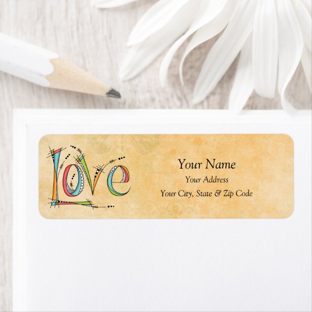 Whimsical Love Hand-Lettering Return Address Label (Insitu)