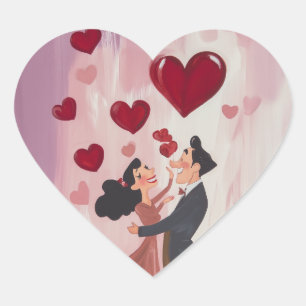 Whimsical Love in the Air Heart Sticker