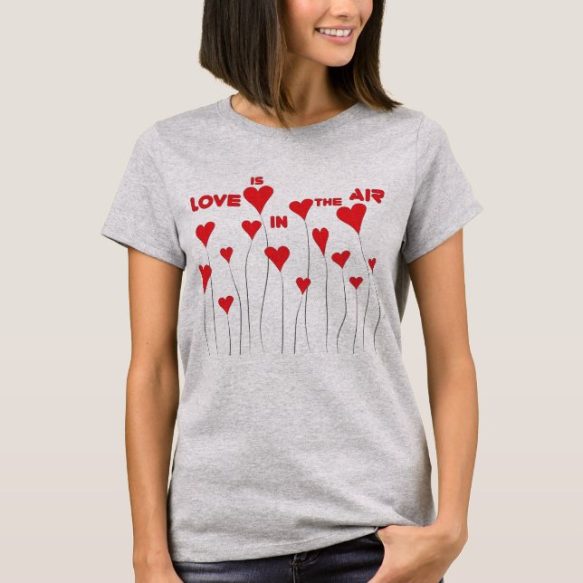 Whimsical Love is in the Air Hearts T-Shirt (Front)