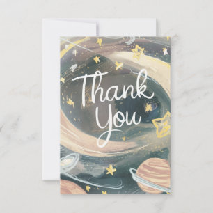 Whimsical Lovely Heaven Celestial Thank You Card