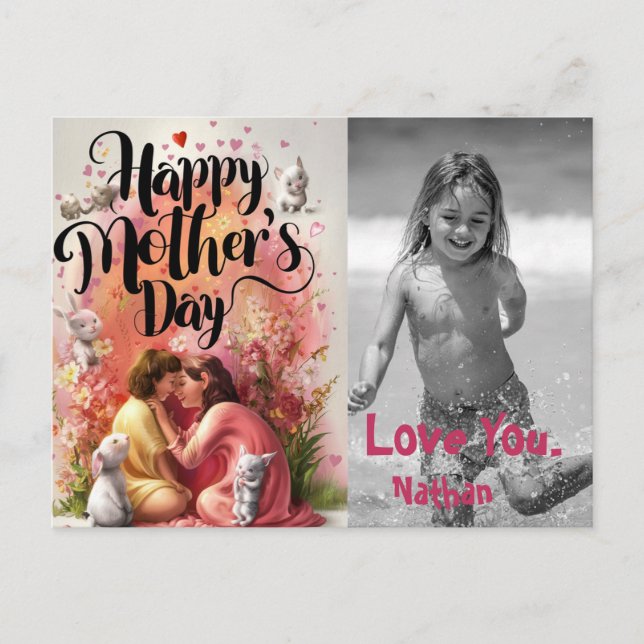 *~* Whimsical Loving Mother's Day Photo AP72 Holiday Postcard (Front)