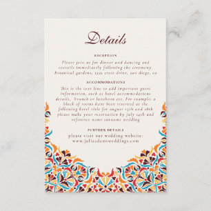 Whimsical Luxury Ivory Floral Style Border Wedding Enclosure Card