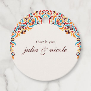 Whimsical Luxury Ivory Floral Style Border Wedding Favour Tags