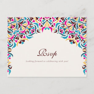 Whimsical Luxury Ivory Floral Style Border Wedding Postcard