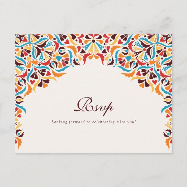 Whimsical Luxury Ivory Floral Style Border Wedding Postcard (Front)