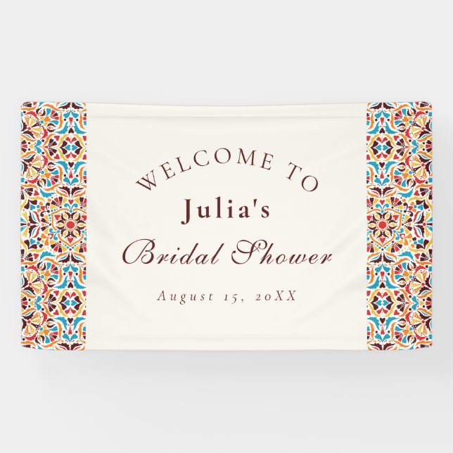 Whimsical Luxury Ivory Floral Style Bridal Shower Banner (Horizontal)