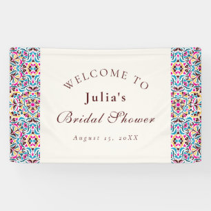 Whimsical Luxury Ivory Floral Style Bridal Shower Banner