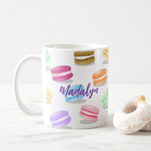 whimsical macarons pattern personalised coffee mug