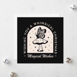 Whimsical magic Christmas witch wishes Holiday Card