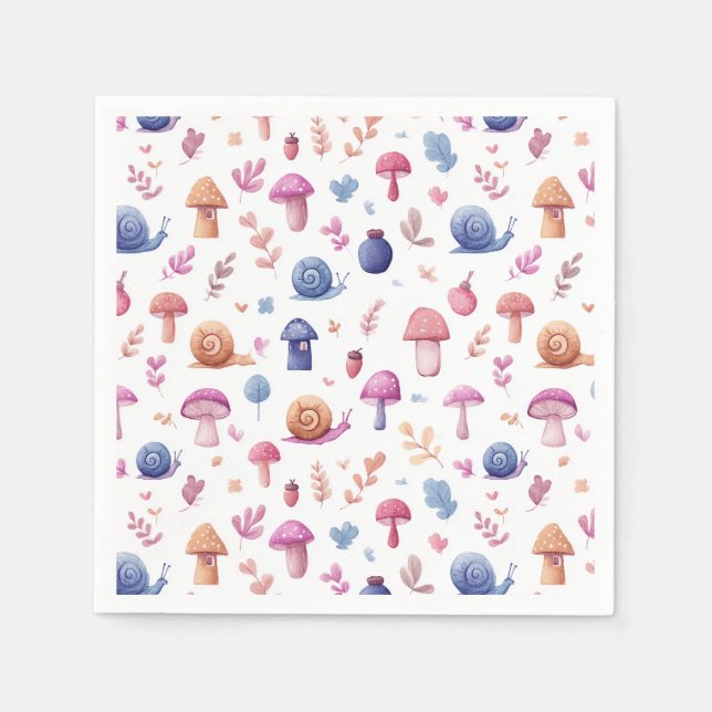 Whimsical Magic Garden Pattern Napkins (Front)