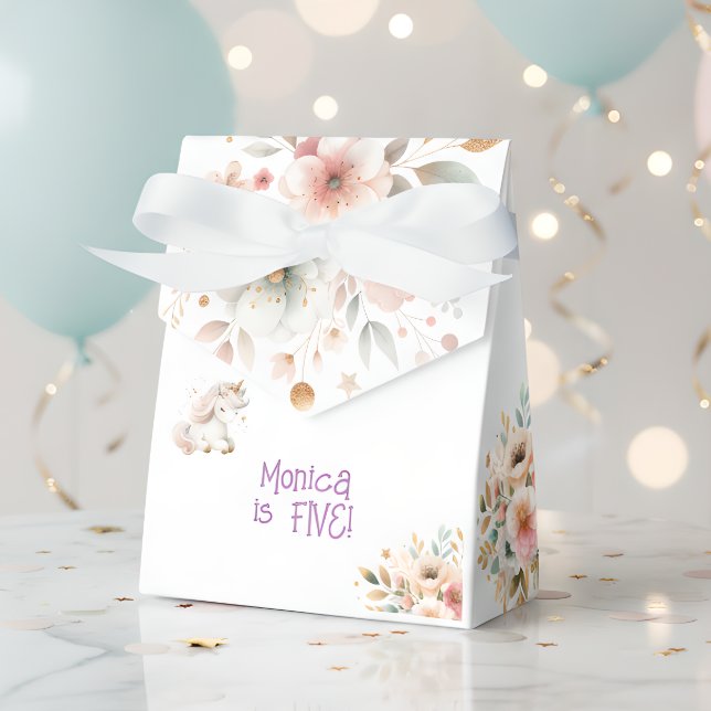 Whimsical magic pastel unicorn kids birthday favour box (Creator Uploaded)