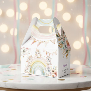 Whimsical magic pastel unicorn kids birthday favour box