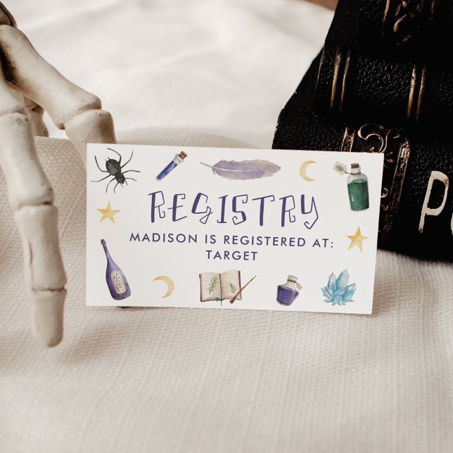 Whimsical Magic Potions QR Code Baby Registry Enclosure Card (Creator Uploaded)