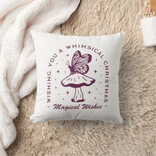 Whimsical magical Christmas purple aesthetic Cushion