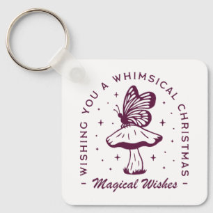 Whimsical magical Christmas purple aesthetic Key Ring