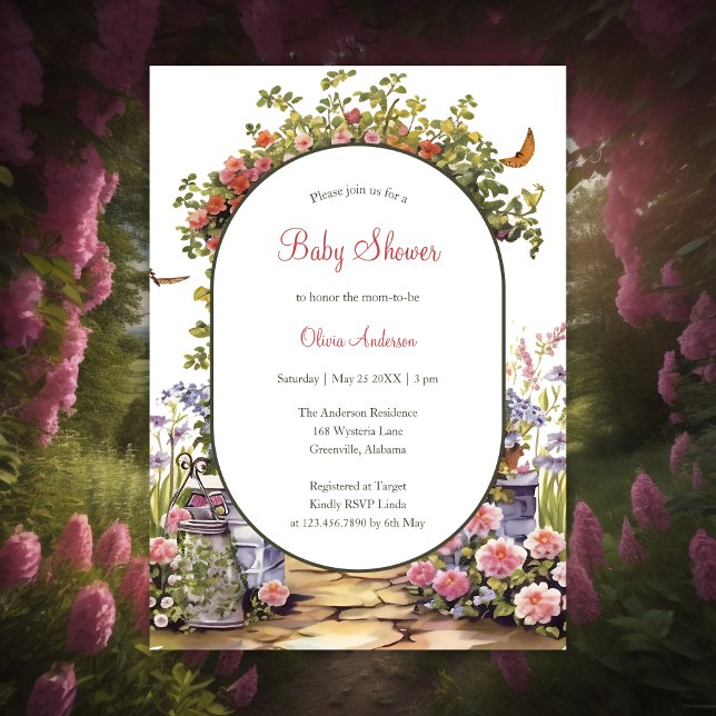 Whimsical Magical Enchanted Garden Baby Shower Invitation (Creator Uploaded)