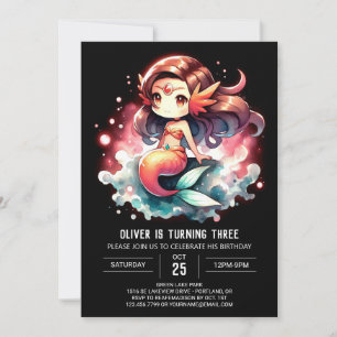 Whimsical Magical Mermaid Birthday Invitation