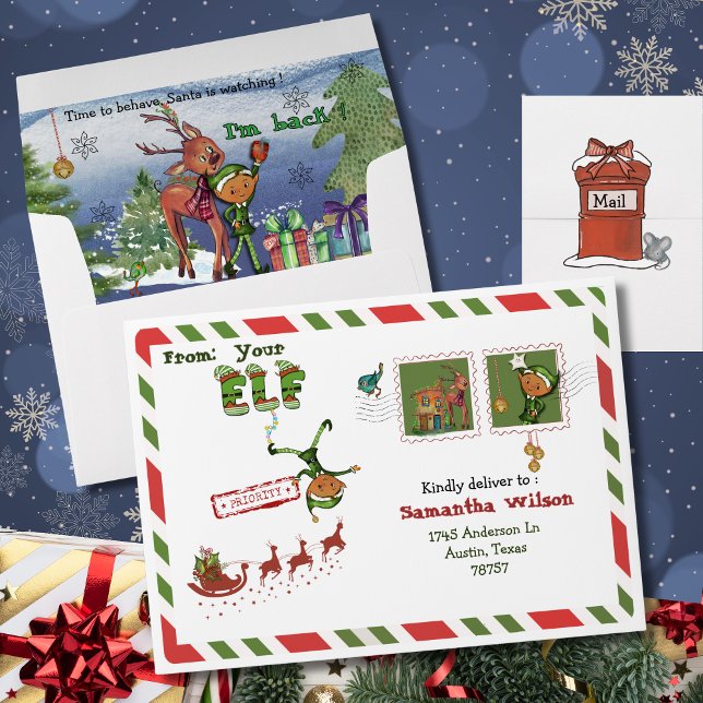 Whimsical Mail from Your Elf Christmas Envelope (Whimsical Mail from Your Elf Christmas Envelope)