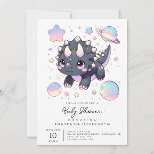 Whimsical Majestic Dinosaur Baby Shower Invitation