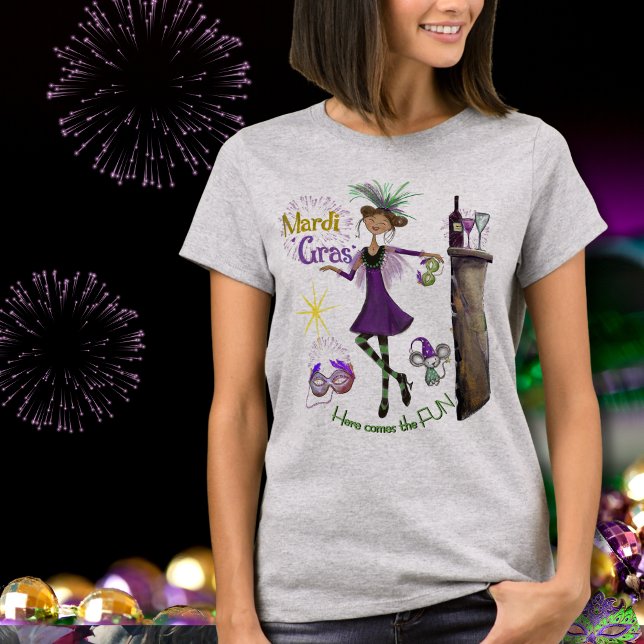 Whimsical Mardi Gras Best Friend Shirt Purple  (Whimsical Mardi Gras Best Friend Shirt Purple )