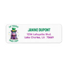 Whimsical Mardi Gras Fat Tuesday Hippo Sticker