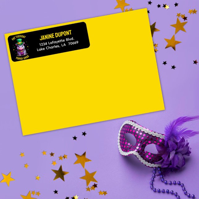 Whimsical Mardi Gras Fat Tuesday Hippo Sticker (Creator Uploaded)