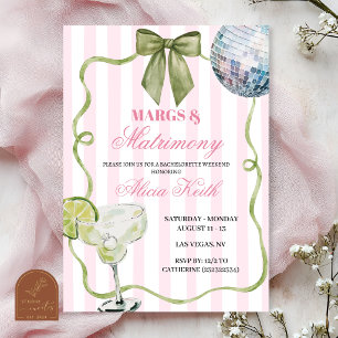 Whimsical Margs and matrimony Bachelorette Invitation