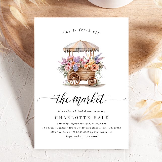 Whimsical Market Bridal Shower Invitation (Creator Uploaded)
