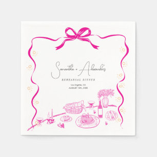Whimsical Marry Me Chicken Pasta Wedding Rehearsal Napkin
