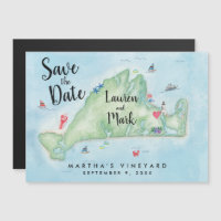 Whimsical Martha's Vineyard Map Save the Date