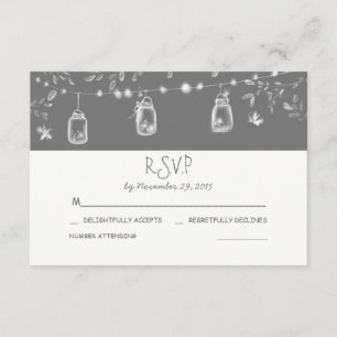 whimsical mason jars rustic wedding RSVP