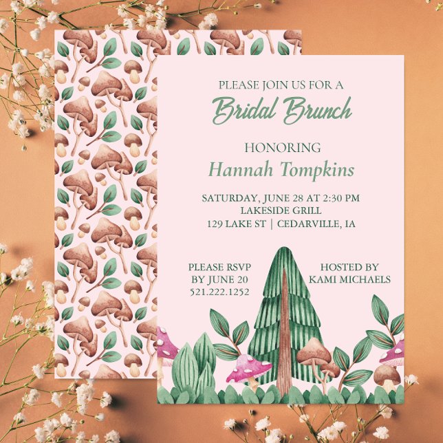 Whimsical Meadow Mushrooms Bridal Brunch Invite (Creator Uploaded)