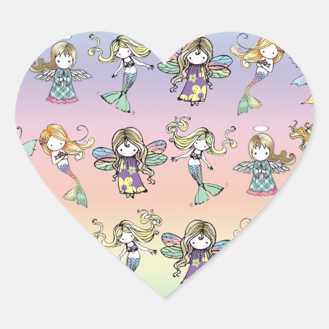 Whimsical Mermaid and Fairy Stickers (Front)
