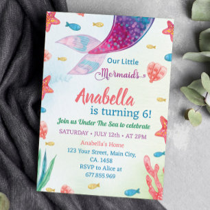 Whimsical Mermaid Birthday Invitation