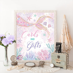 Whimsical Mermaid Cards & Gifts Party Sign