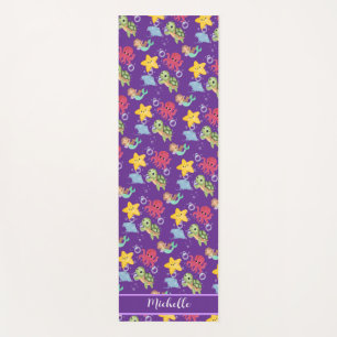 whimsical mermaid rainbow sea birthday party yoga mat