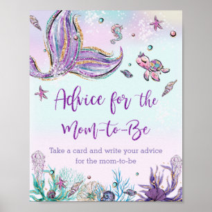 Whimsical Mermaid Tail Advice for the Mum to Be Poster