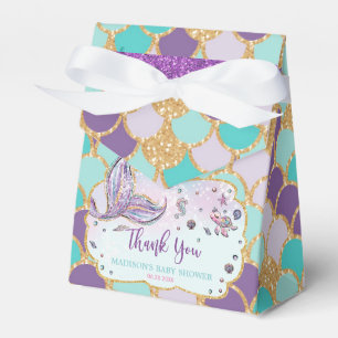 Whimsical Mermaid Tail Baby Shower Girl Thank You Favour Box