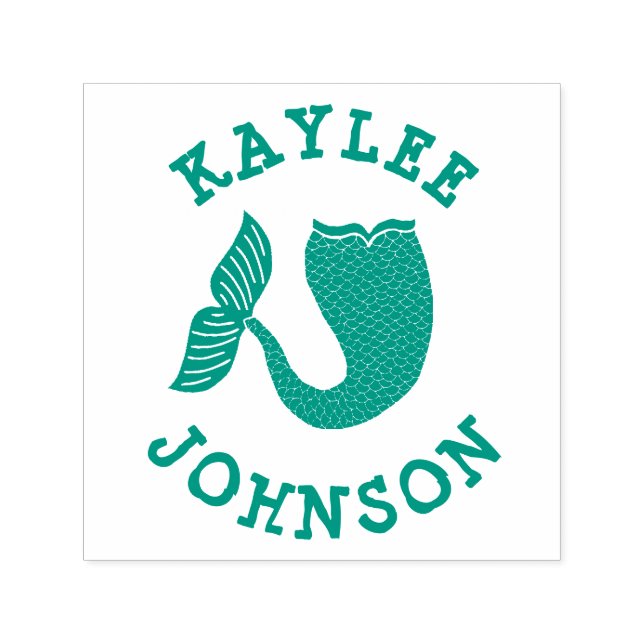 Whimsical Mermaid Tail Self-inking Stamp (Design)