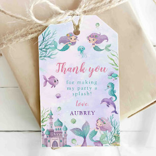 Whimsical Mermaid Under the Sea Birthday Party Gift Tags