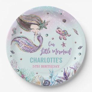 Whimsical Mermaid Under the Sea Birthday Party Paper Plate