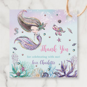 Whimsical Mermaid Under the Sea Pool Birthday Favour Tags