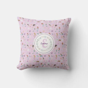 Whimsical Mermaids Monogram Cushion