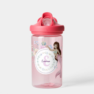 Whimsical Mermaids Monogram Water Bottle