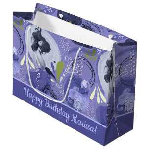 Whimsical Mermaids Purple Abstract Pattern Large Gift Bag