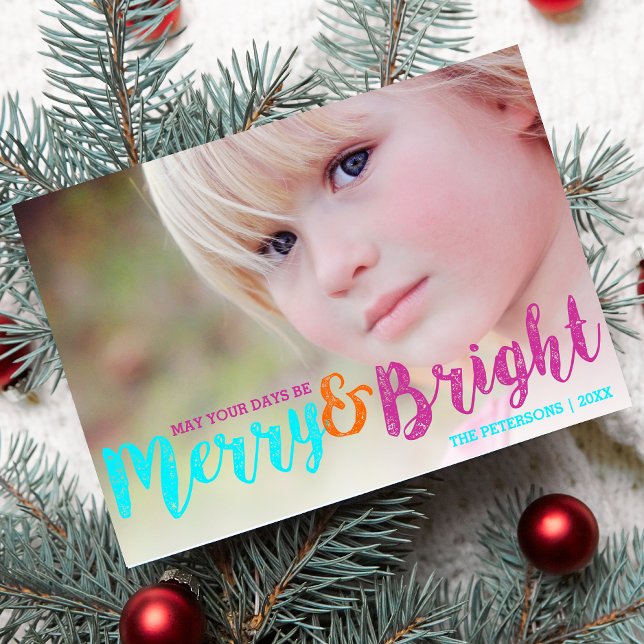 Whimsical Merry & Bright Christmas Holiday Photo (Creator Uploaded)