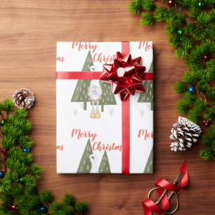 Whimsical Merry Christmas Gnome Wrapping Paper