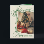 Whimsical Merry Christmas Hand Drawn Bow Photo Holiday Card<br><div class="desc">A whimsical family photo Christmas card featuring a cute hand-drawn green bow and script font. This modern and elegant folded card is perfect for sharing warm season’s greetings,  Merry Christmas wishes,  and custom holiday messages with friends and family in style.</div>